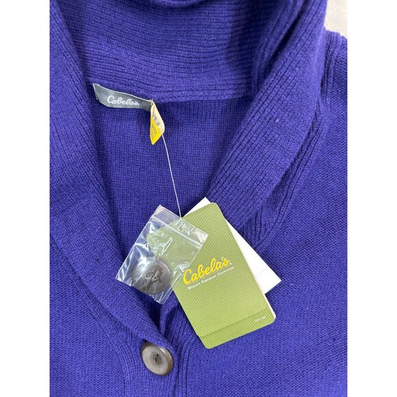 Cabelas Cardigan Sweater‎ Womens Medium Purple Button-Up Lambs Wool NWD - Picture 4 of 11